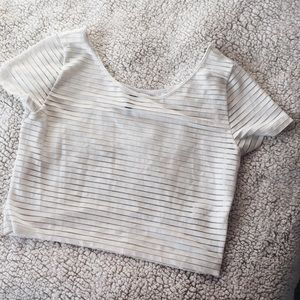 H&M Plain Striped Crop Top